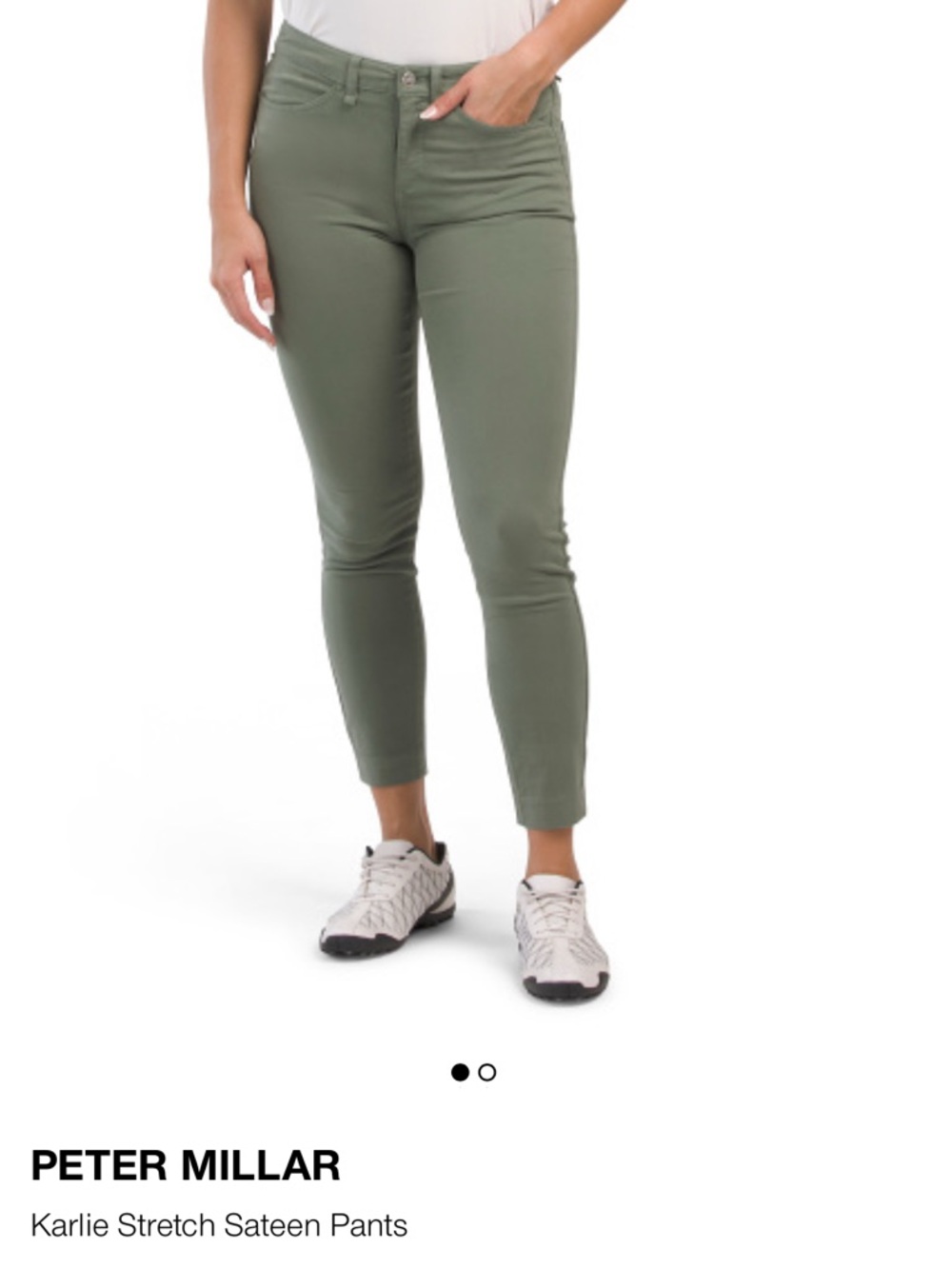 Peter Millar Karlie Stretch Sateen Pants - Sage Green